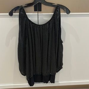 Silk cold shoulder scoop neck top